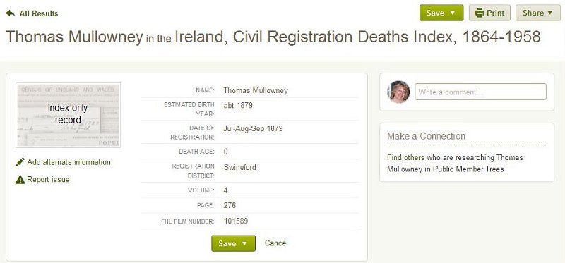 Thomas Mullowney - Record of Death - 1879 (1).jpg - 1878 Thomas Mullowney record of birth